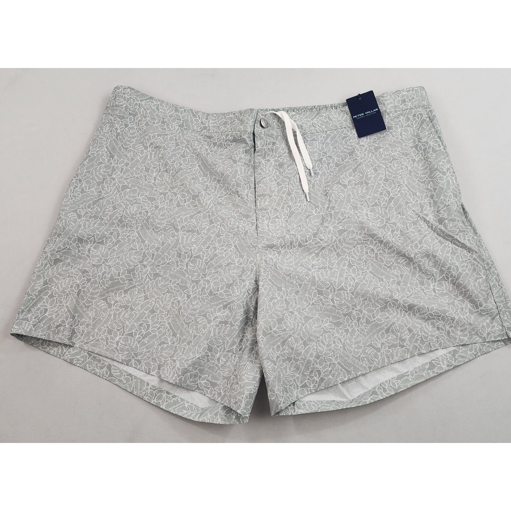 Peter Millar Crown Crafted Mens Swim Trunks XXL Grey Floral MS24XP02 NEW